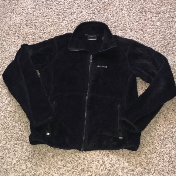 Women’s Marmot Black Furry Jacket, Size La… - Picture 1 of 8